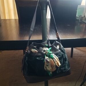 Chic Italian Leather Calf Hair Women's Shoulder Bag